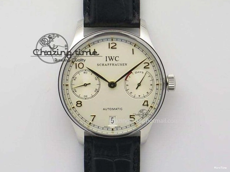 MIROTIME 0128 Unique Portuguese IW3714 Diam ZF V2 1:1 Best Edition Gray Dial On Brown Leather Strap A79350 (Slim Movement) 7250